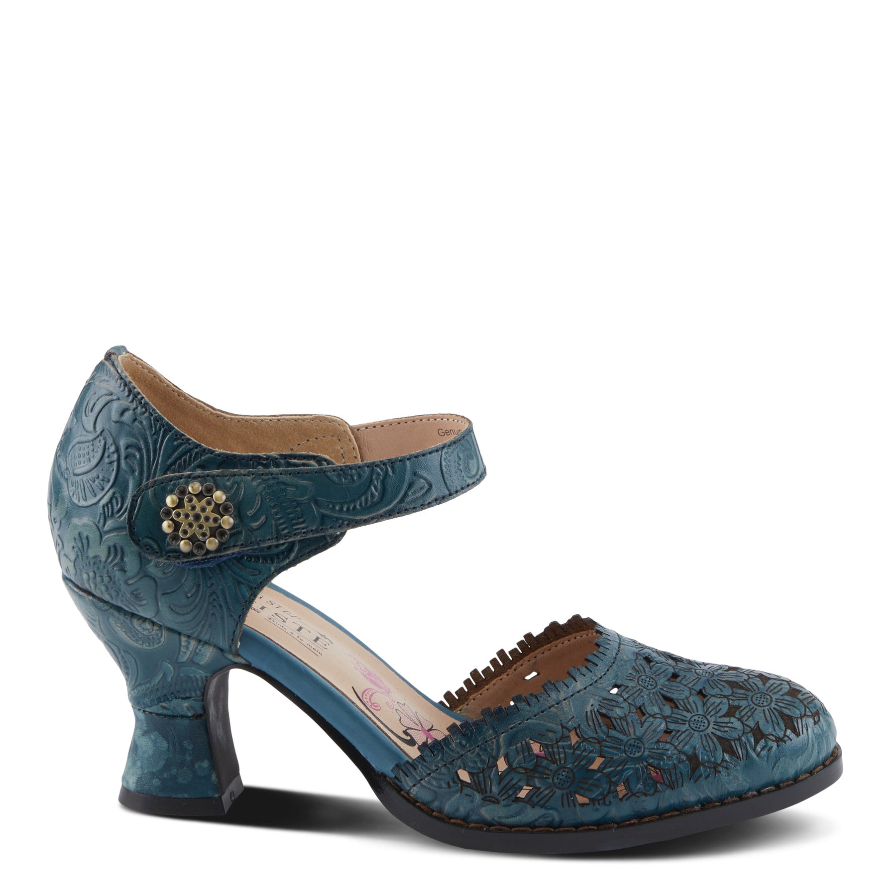 Spring Step L'Artiste Women's Parchelle Ankle Strap Shoe - Sky Blue Multi, 2.25" Heel (EU 36/US 5.5-6)