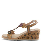 L'Artiste L'ARTISTE WELLESTA T-STRAP SANDAL sandal in beige multi with handcrafted leather design