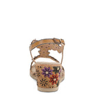 L'Artiste L'ARTISTE WELLESTA T-STRAP SANDAL sandal in beige multi with handcrafted leather design