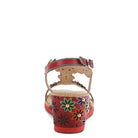 L'Artiste L'ARTISTE WELLESTA T-STRAP SANDAL sandal in black multi with handcrafted leather design