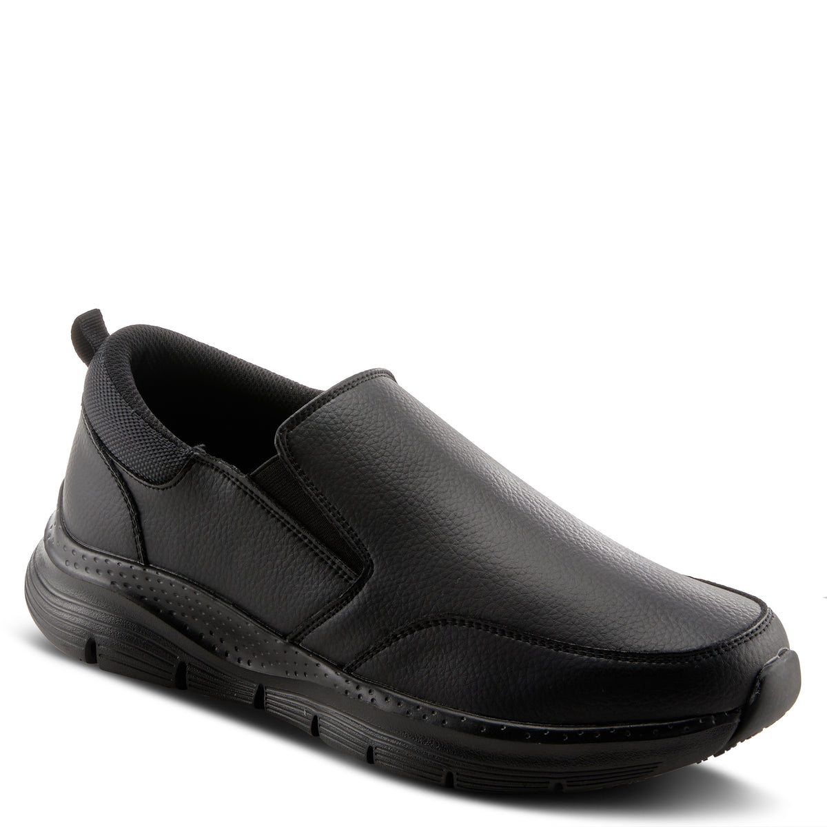 Spring Step Professional SPRING STEP PROFESSIONAL WHITAKER MEN'S SLIP-ON SHOES slip-on shoe in black with slip-resistant outsole