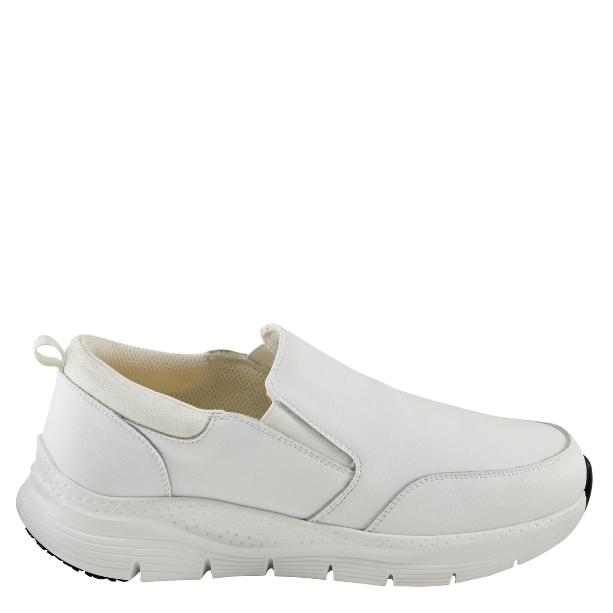 Spring Step Professional SPRING STEP PROFESSIONAL WHITAKER MEN'S SLIP-ON SHOES slip-on shoe in white with slip-resistant outsole