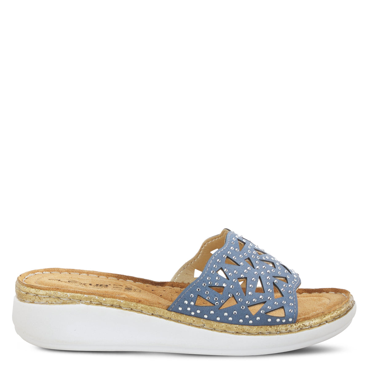 Flexus FLEXUS WINDOM SLIDE SANDAL sandal in denim blue with flexible sole