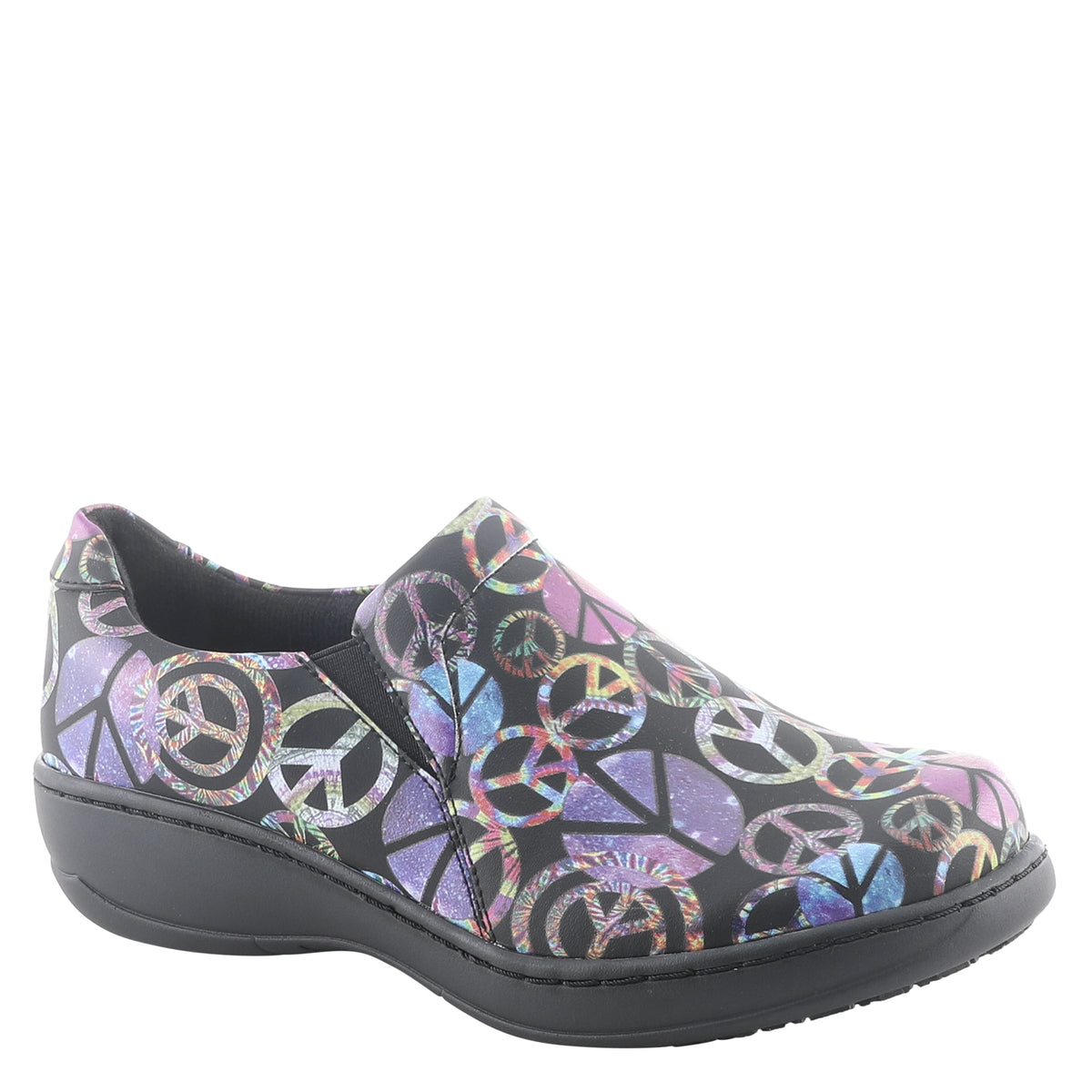 Spring Step Professional SPRING STEP PROFESSIONAL WINFREY-PEACE SLIP-ON SHOES slip-on shoe in black multi with slip-resistant outsole