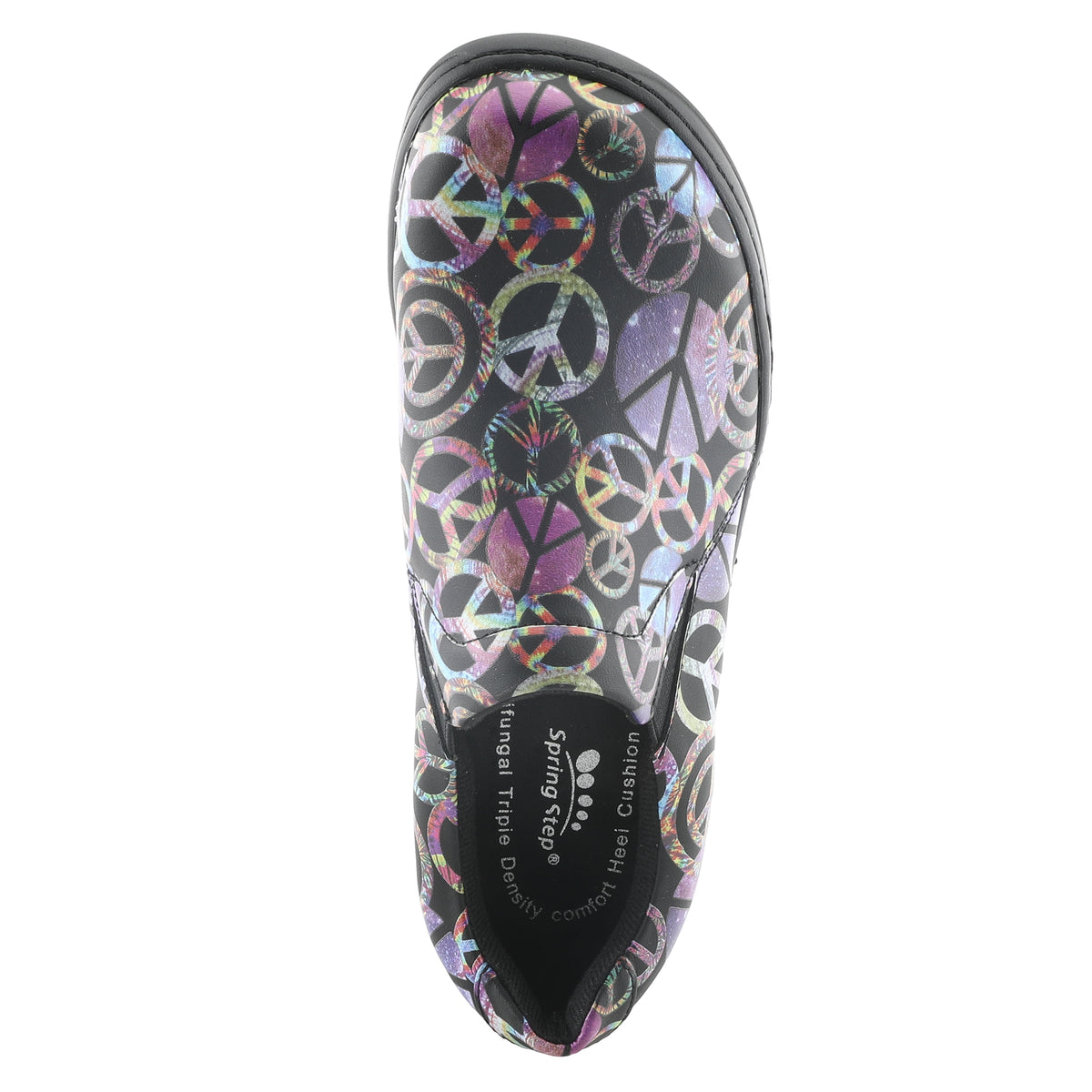 Spring Step Professional SPRING STEP PROFESSIONAL WINFREY-PEACE SLIP-ON SHOES slip-on shoe in black multi with slip-resistant outsole