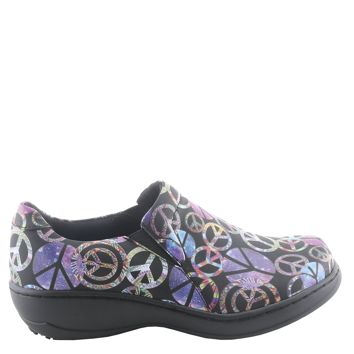 Spring Step Professional SPRING STEP PROFESSIONAL WINFREY-PEACE SLIP-ON SHOES slip-on shoe in black multi with slip-resistant outsole