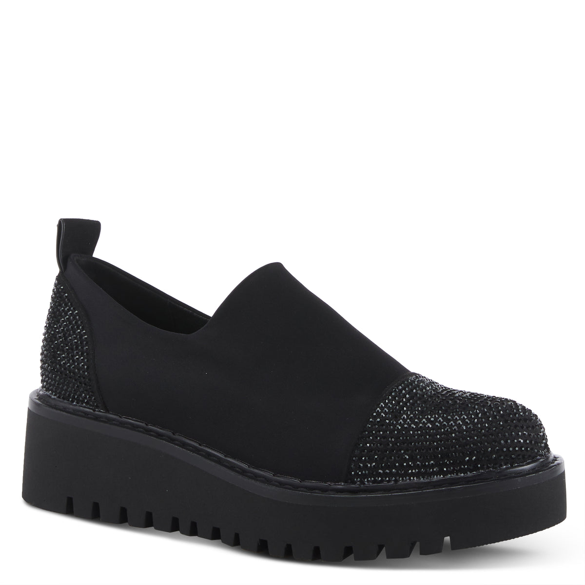 Azura Zadie Slip-On women's heel in black with platform sole and closed toe