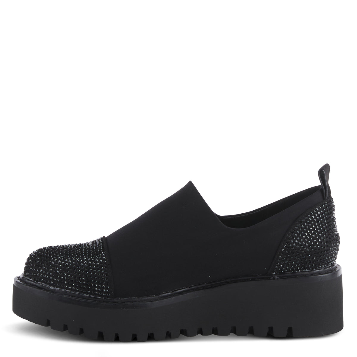 Azura Zadie Slip-On women's heel in black with platform sole and closed toe