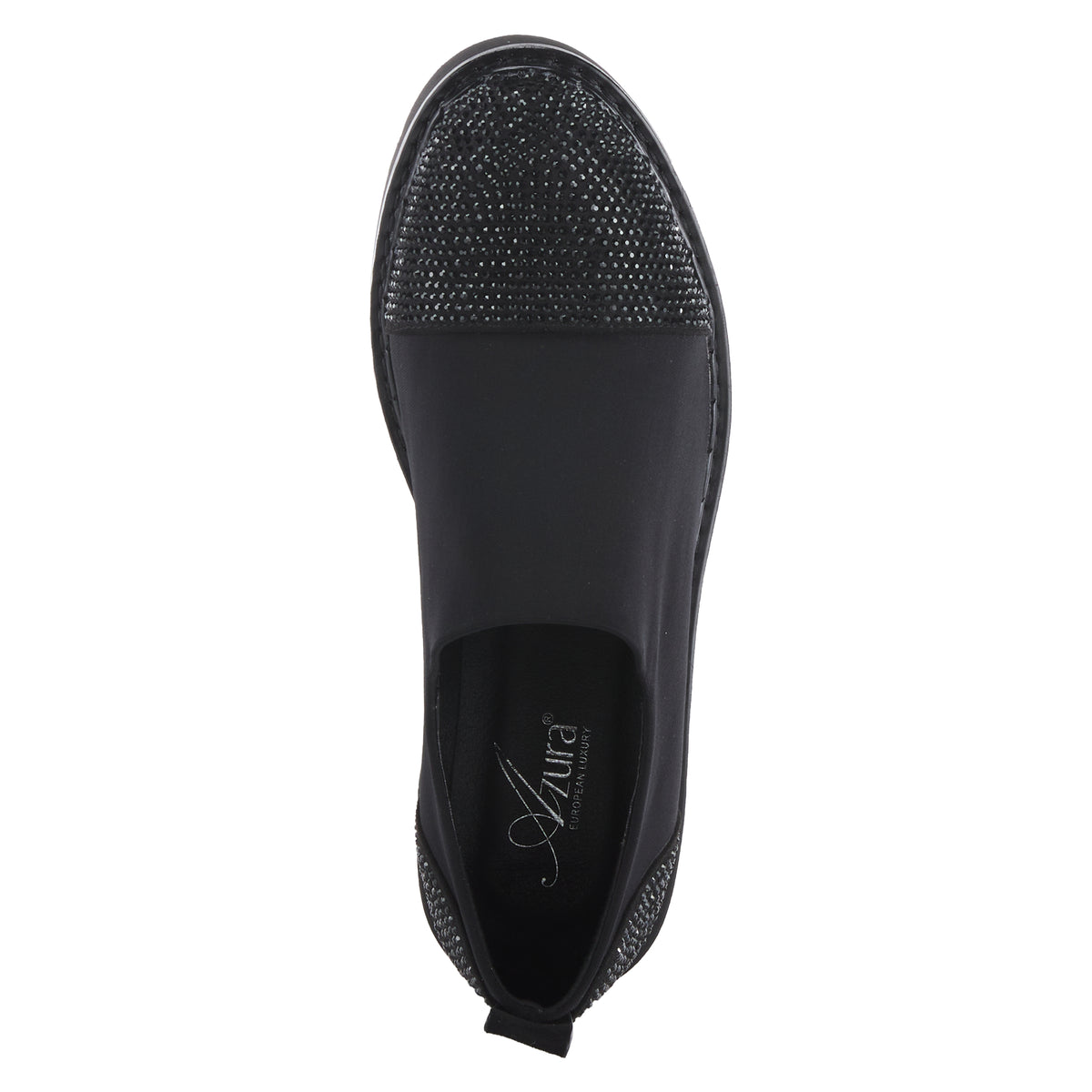 Azura Zadie Slip-On women's heel in black with platform sole and closed toe