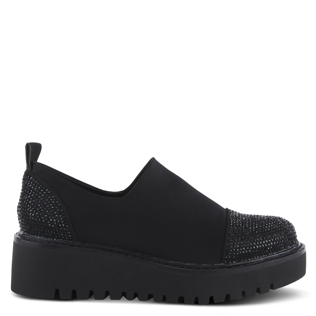 Azura Zadie Slip-On women's heel in black with platform sole and closed toe