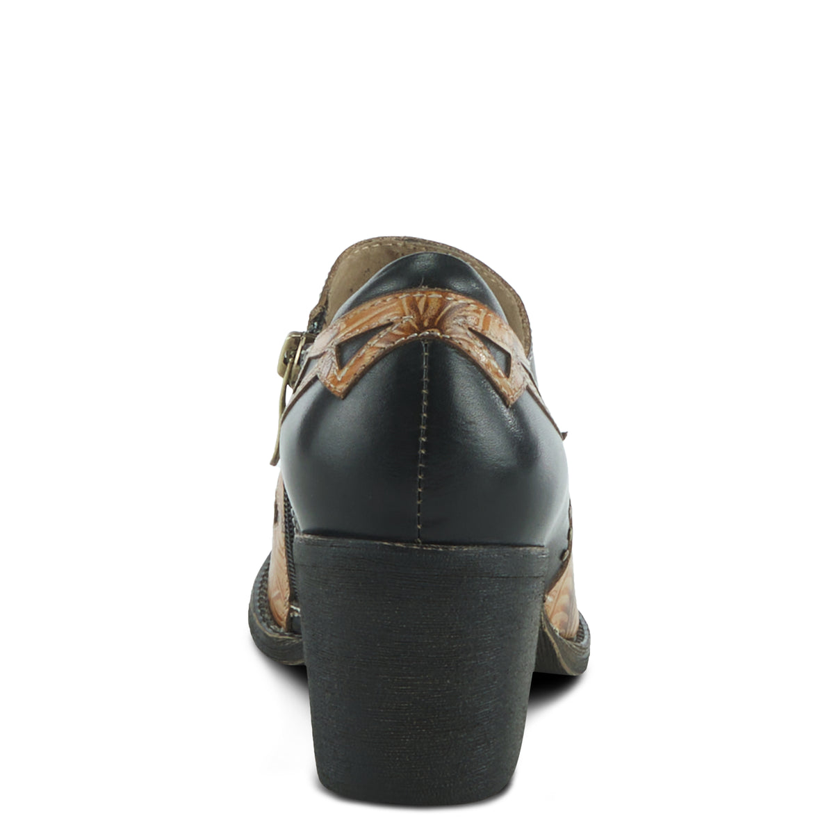L'Artiste L'ARTISTE ZAPPA WESTERN SHOOTIE shoe in black multi with handcrafted leather design