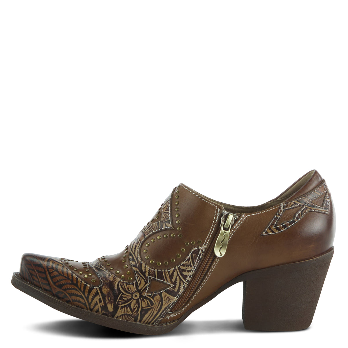 L'Artiste L'ARTISTE ZAPPA WESTERN SHOOTIE shoe in brown with handcrafted leather design